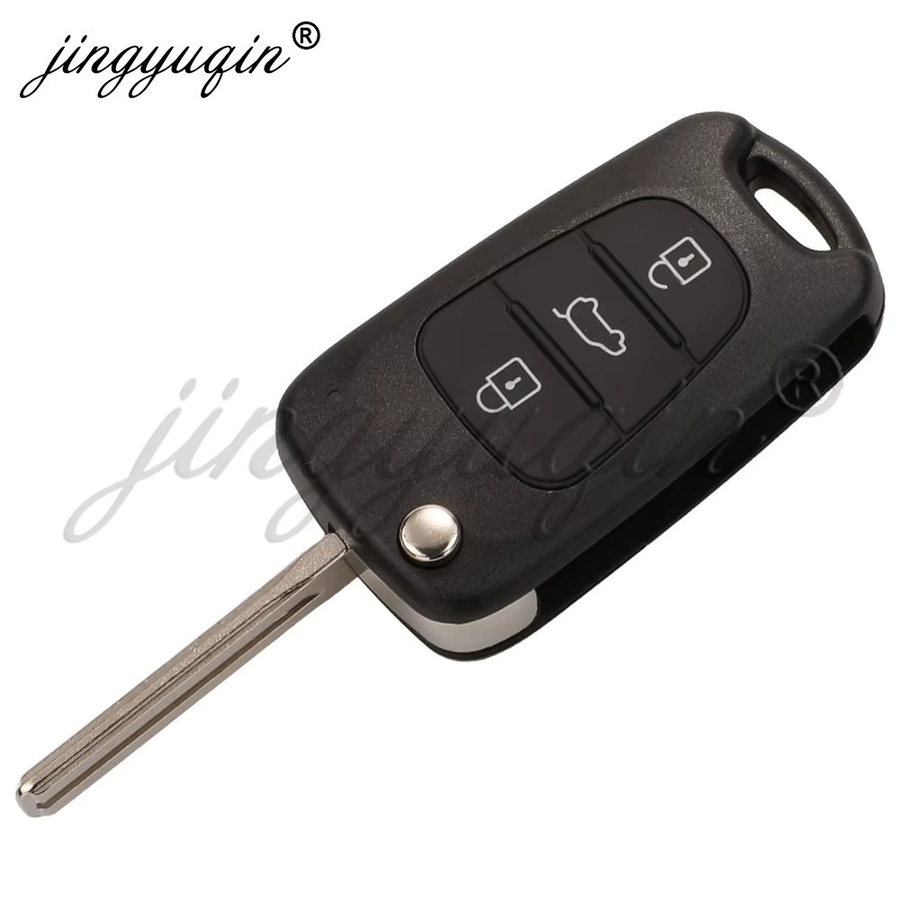 Jingyuqin 4D60 Flip TOY40 Fernbedienung Auto Schlüsselanhänger für Hyundai iX20 in Schwarz - Bild 2