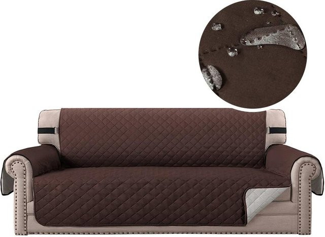 Wasserdichte und rutschfeste Sofadecke von YTO Household items in Braun, gesteppte Sofamatte aus Polyester für 1-Sitzer Sessel, Breite: 53 cm - Bild 1