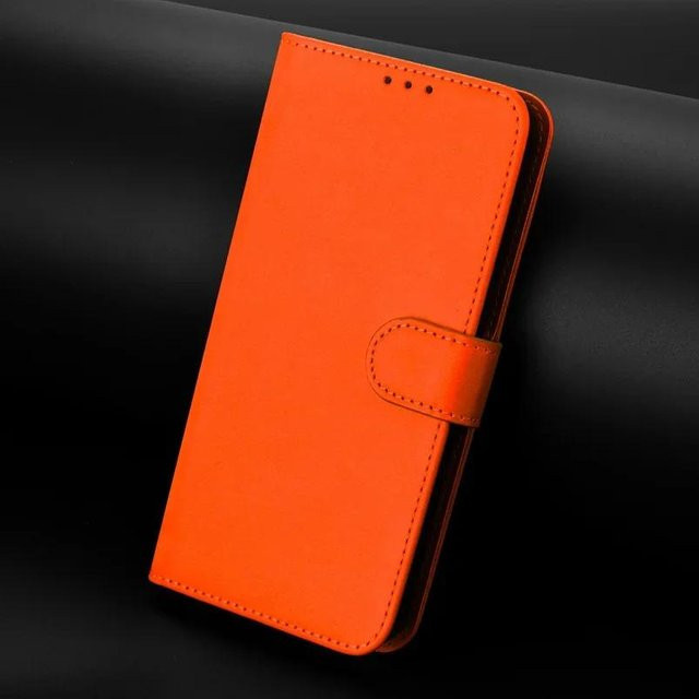Samsung Galaxy A16 Leder Brieftasche Flip Case Schutzhülle in Orange - Bild 1