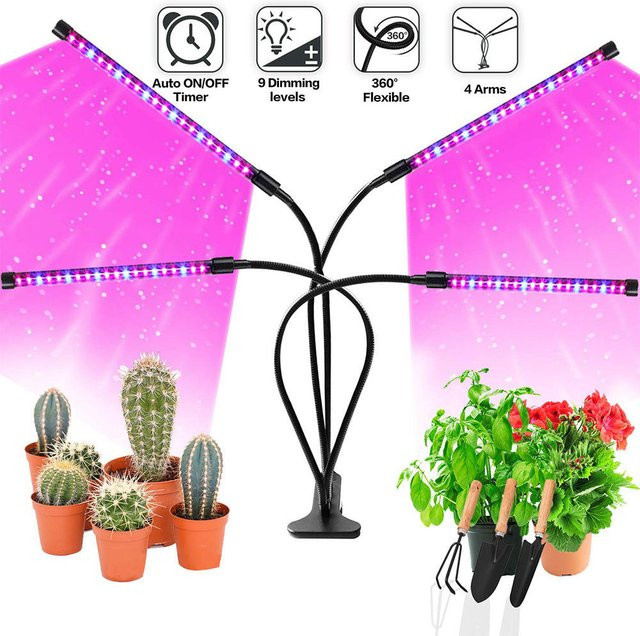 HONGQI USB LED Pflanzenwachstumslampe für Innenräume mit Vollspektrum, 10 dimmbaren Stufen und Timer-Einstellung für Hydrokultur und Gewächshaus - Bild 1