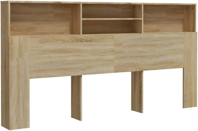 vidaXL Kopfteil mit integrierten Ablagen Sonoma-Eiche, B/T/H: 200 x 19 x 103,5 cm - Bild 1
