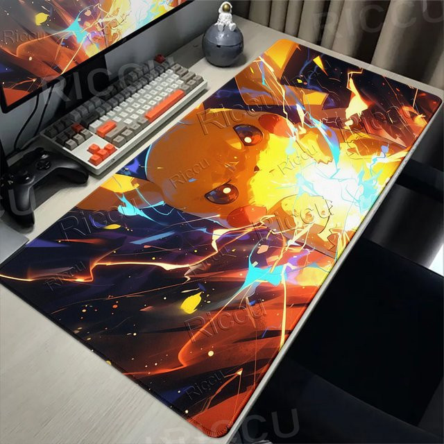 Potdemiel Leder-Mauspad Pokemon P-Pikachu in Multicolour, rutschfeste Gaming-Mausmatte mit verstärktem Rand für PC und Tastatur - Bild 1