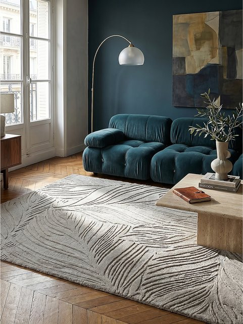 Wollteppich Kadima Design floral in Grau B: 200 cm, T: 290 cm - Bild 1