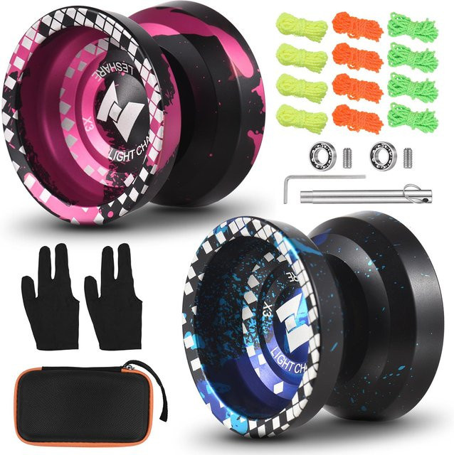 TOMTOP JMS Yoyoball, Aluminium Legierung, 2-teiliges Set, schwarz/blau - Bild 1