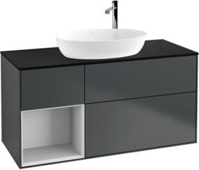 V&B Finion Waschtischunterschrank mit Wandbeleuchtung, Breite: 120 cm, Tiefe: 50,1 cm, Höhe: 50,1 cm, lackiert in matt dunkelblau - Bild 1