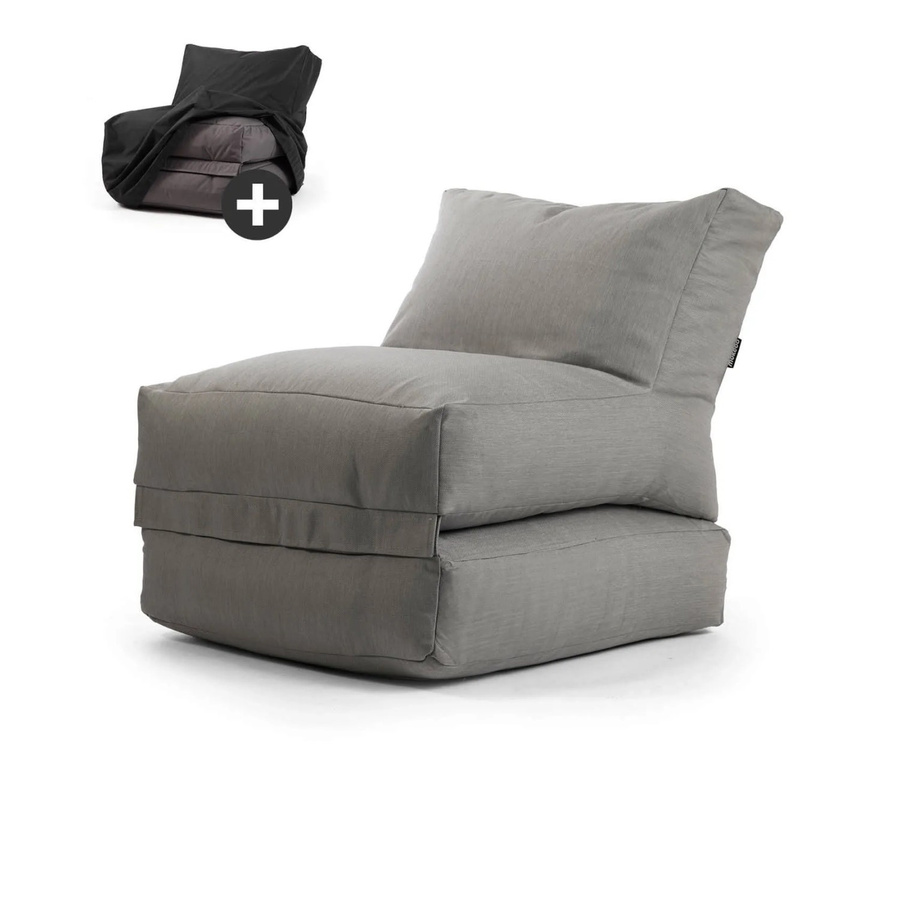 mokebo Summerdream Outdoor Sitzsack mit Füllung und wasserabweisender Schutzhülle in Anthrazit - Bild 2