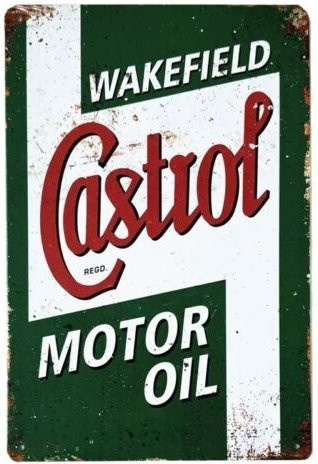 Castrol Retro Metall Blechschild Motoröl Garage Deko in Multicolor, Breite: 20 cm, Höhe: 20 cm - Bild 1