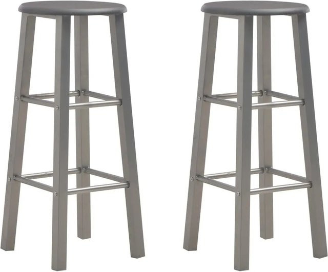 vidaXL Barhocker 2er Set Anthrazit aus MDF und Metall im modernen Design - Bild 1