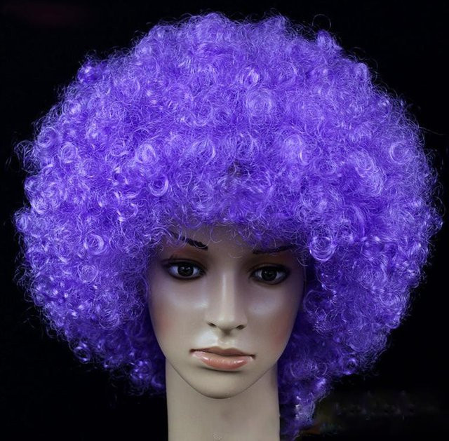 Synthetische Perücke, kurzes welliges Haar, lila, Unisex - Bild 1