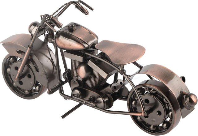 GoolRC Motorrad Metall Ornament im Retro-Design für Wohnzimmer und Tischdeko, Grau und Braun - Bild 1