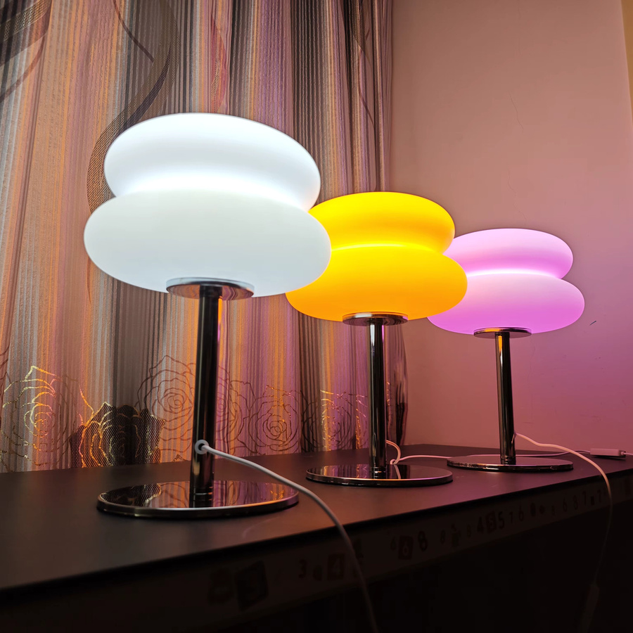 Topwinson LED Pilz-Tischlampe in Weiß mit USB-Anschluss für Schlafzimmer, Wohnzimmer und Esszimmer, moderne Ambiente-Beleuchtung - Bild 2