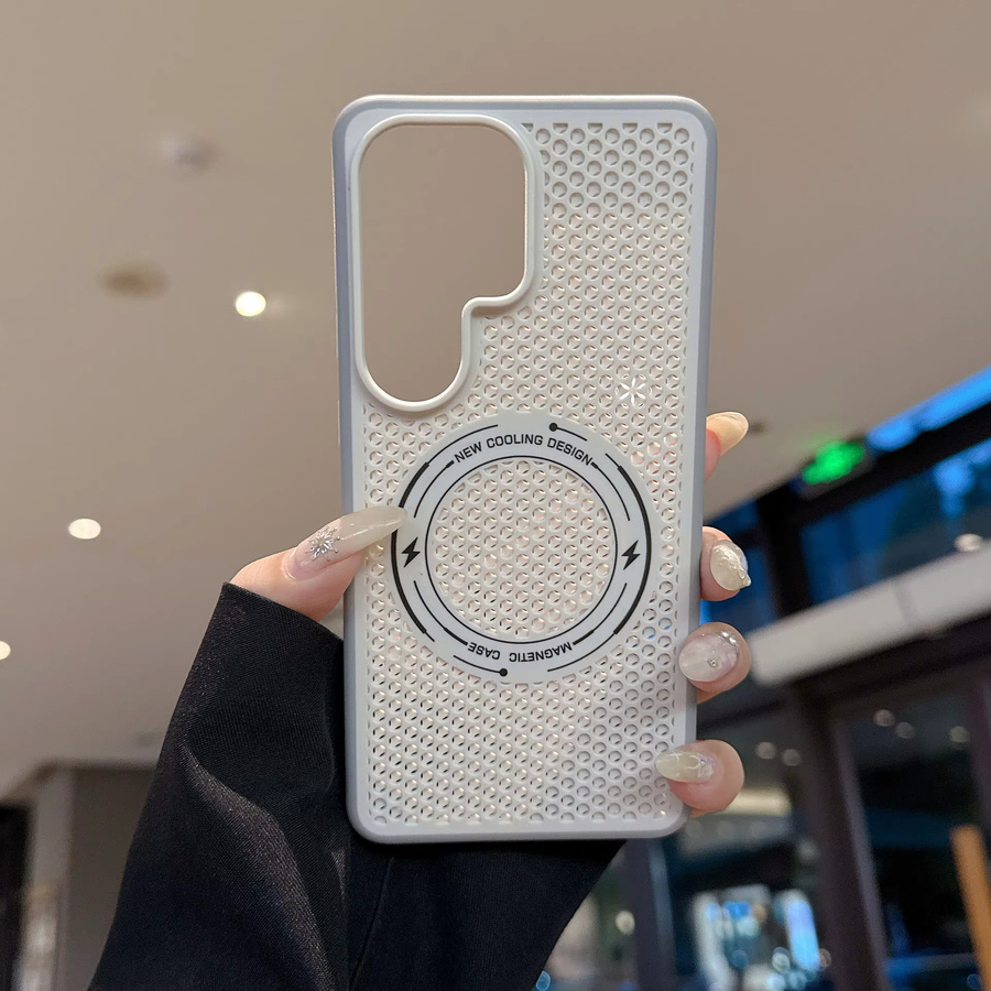 Magnetische Waben-Schutzhülle für Samsung Galaxy S26 S25 S24 Ultra Plus in Schwarz mit Kühlfunktion und MagSafe-Kompatibilität - Bild 2