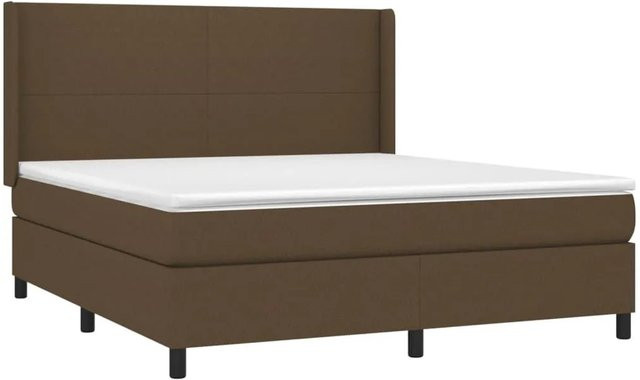 vidaXL Boxspringbett mit Matratze Dunkelbraun B/T/H: 180 x 200 x 123 cm - Bild 1