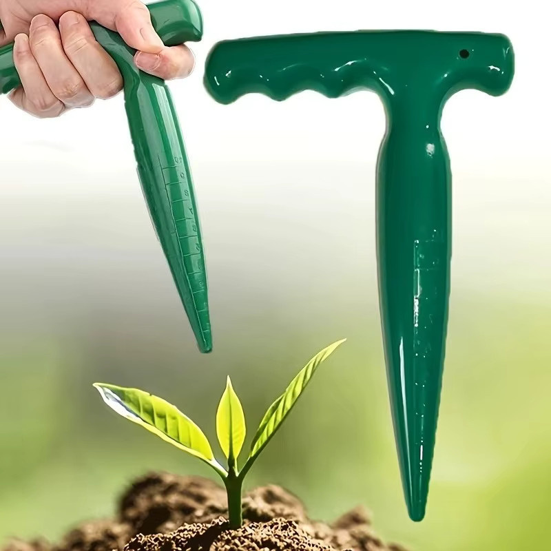 Hand-Bodenbohrer in Grün für das Pflanzen von Setzlingen und Zwiebeln im Innen- und Außenbereich - Bild 2