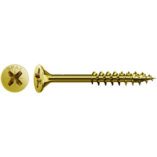 Spax Universalschraube aus Stahl mit Pozidriv-Antrieb, goldfarben, 125 Stück, Durchmesser: 5 mm, Länge: 70 mm - Bild 2