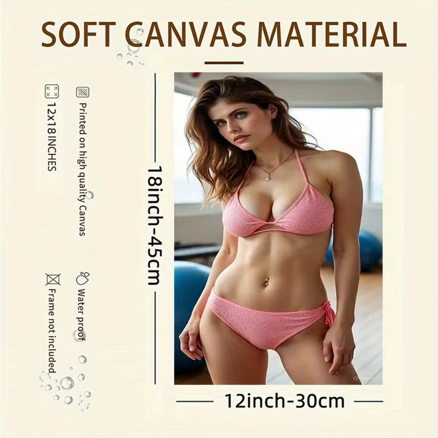 CIFBUY Wandkunstdruck mit Bikini-Strand-Motiv in Pink, Leinwand-Wanddekoration für dein Wohnzimmer, Breite: 30,48 cm, Höhe: 45,72 cm - Bild 2