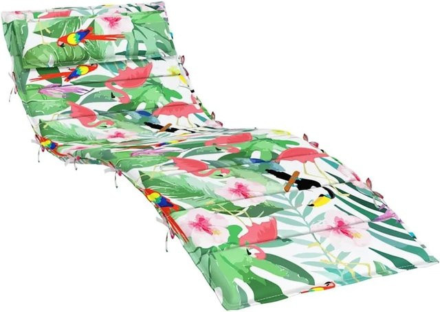 vidaXL Sonnenliegen-Auflage aus Oxford-Gewebe, Mehrfarbig, B/T/H: 180 x 60 x 4 cm - Bild 1