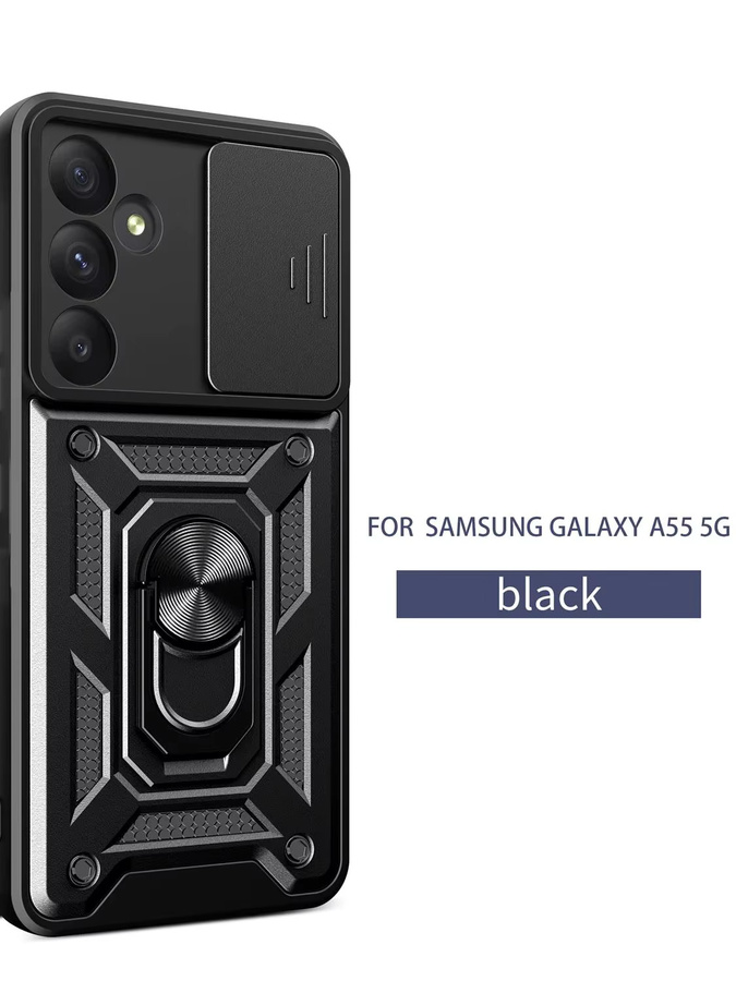 Stoßfeste Schutzhülle für Samsung Galaxy A55 5G mit Kamera-Schutz in Schwarz und Rot - Bild 7