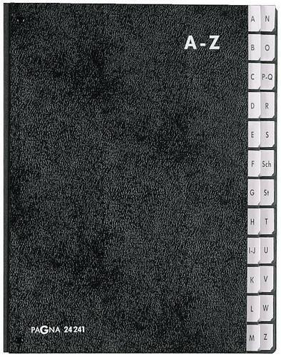 Pagna Pultordner Classic aus Hartpappe für DIN A4, 24 Fächer, Schwarz/Grau - Bild 1