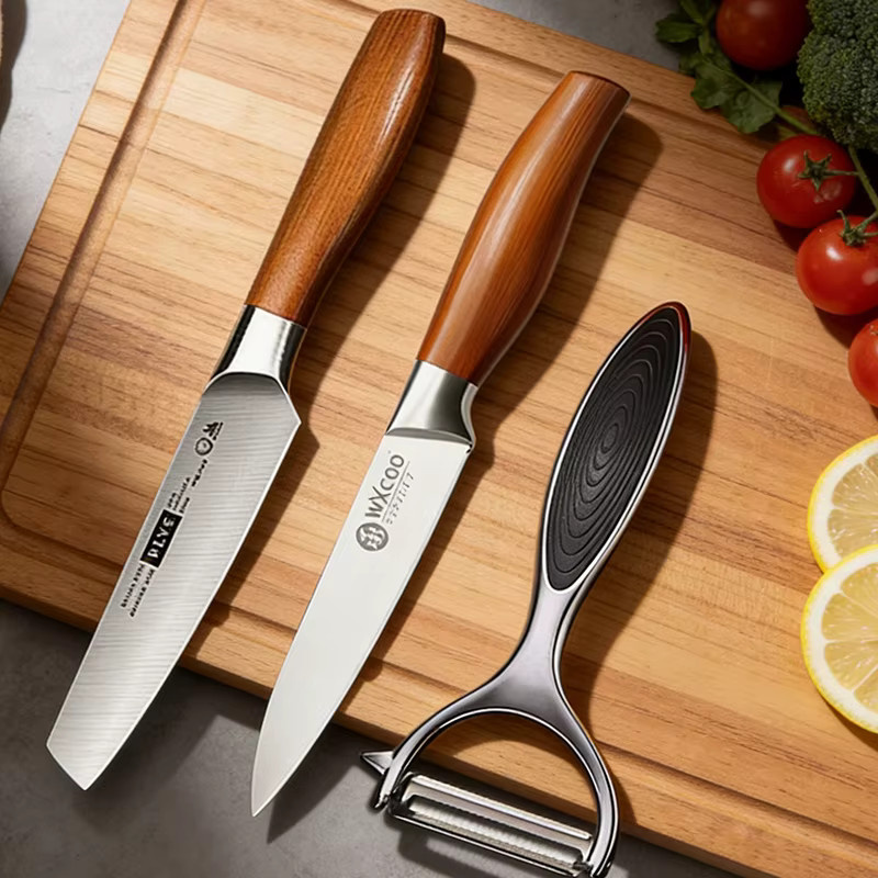 WXCOO Japanisches Küchenmesser aus Edelstahl in Silber mit Holzgriff, Mehrzweck-Obstschälmesser für deinen Haushalt - Bild 2