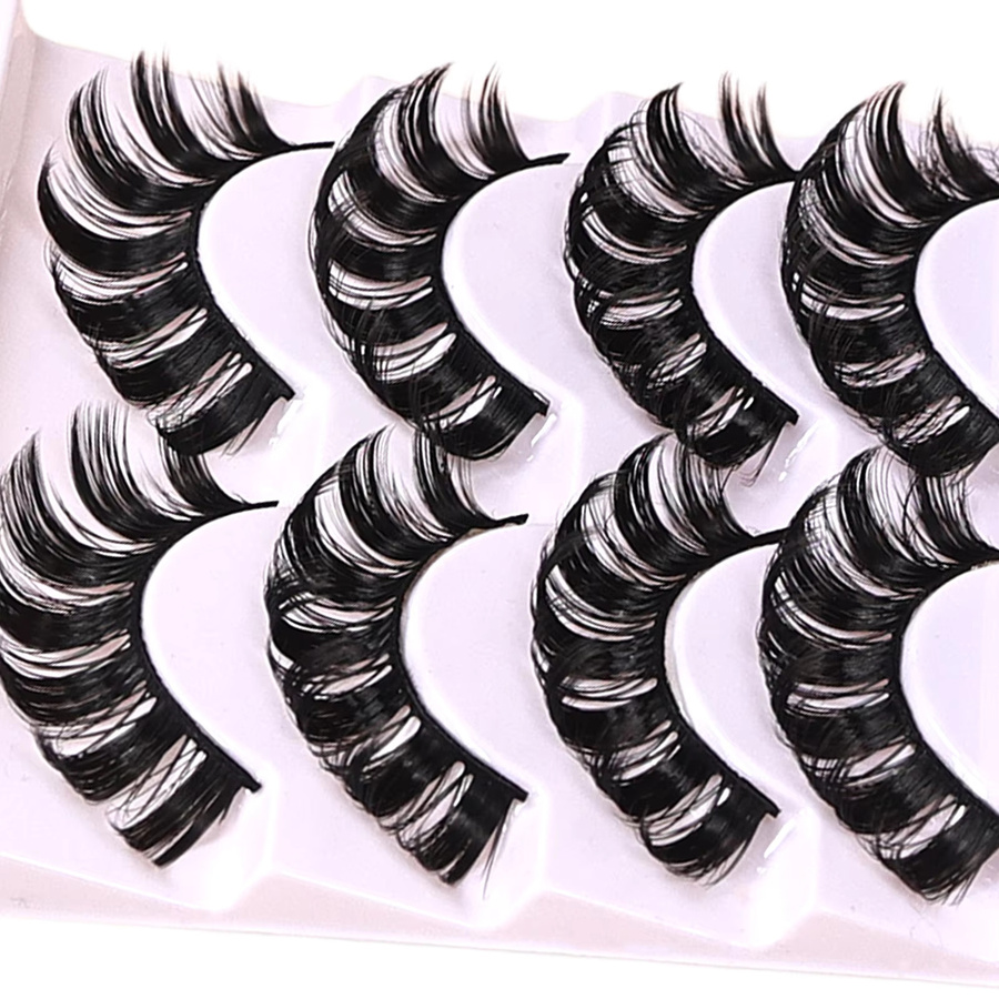 JIEFUXIN Künstliche Wimpern, 4 Paar, DD Curl, Black, Unisex - Bild 5
