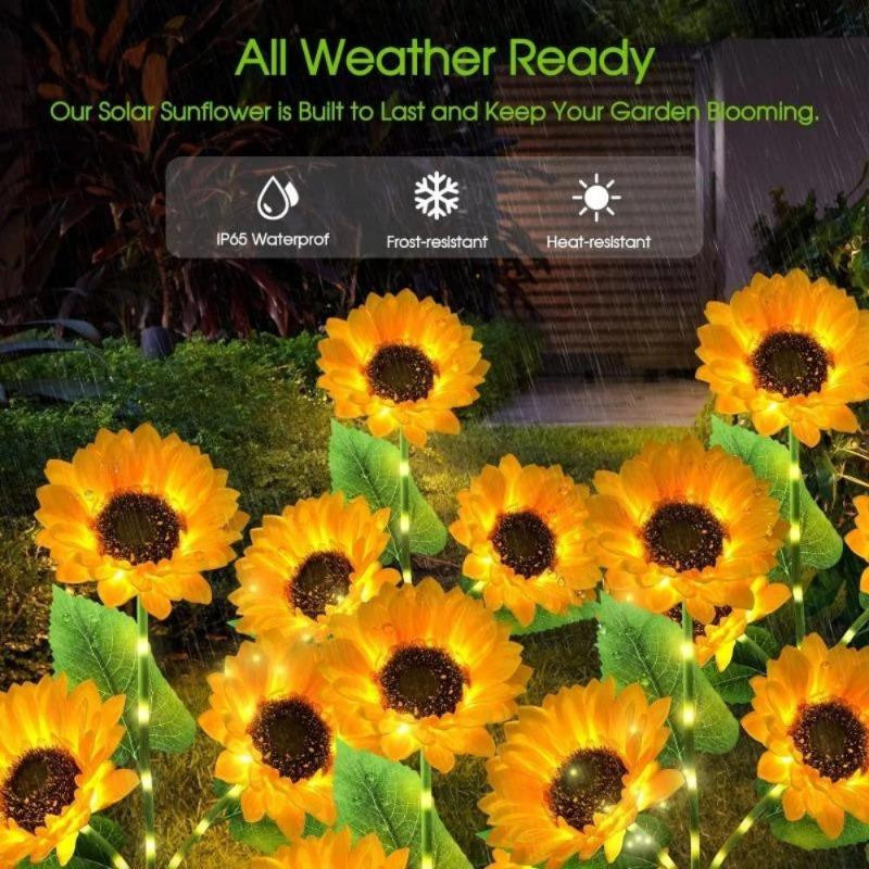 LIUXING Solar Sonnenblumenlicht LED Gartenlampe wasserdicht IP65 für Außenbereich und Landschaftsbau - Bild 6