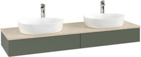 V&B Waschtischunterschrank Antao mit Beleuchtung, Farbe Grau lackiert, B: 160 cm, T: 50 cm - Bild 1