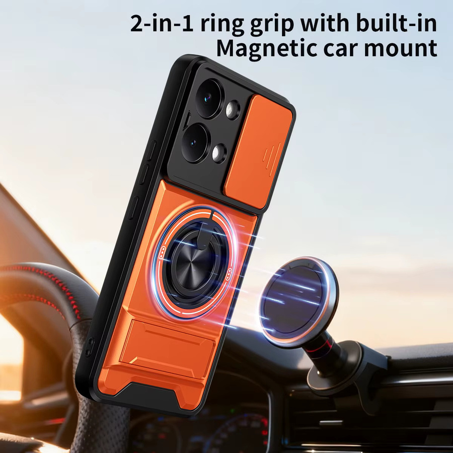 Stoßfeste magnetische Armor Handyhülle für Xiaomi Poco X8 Pro Max X7 X6 Pro F8 Ultra mit Kameraschutz und Ständer in Rot - Bild 3