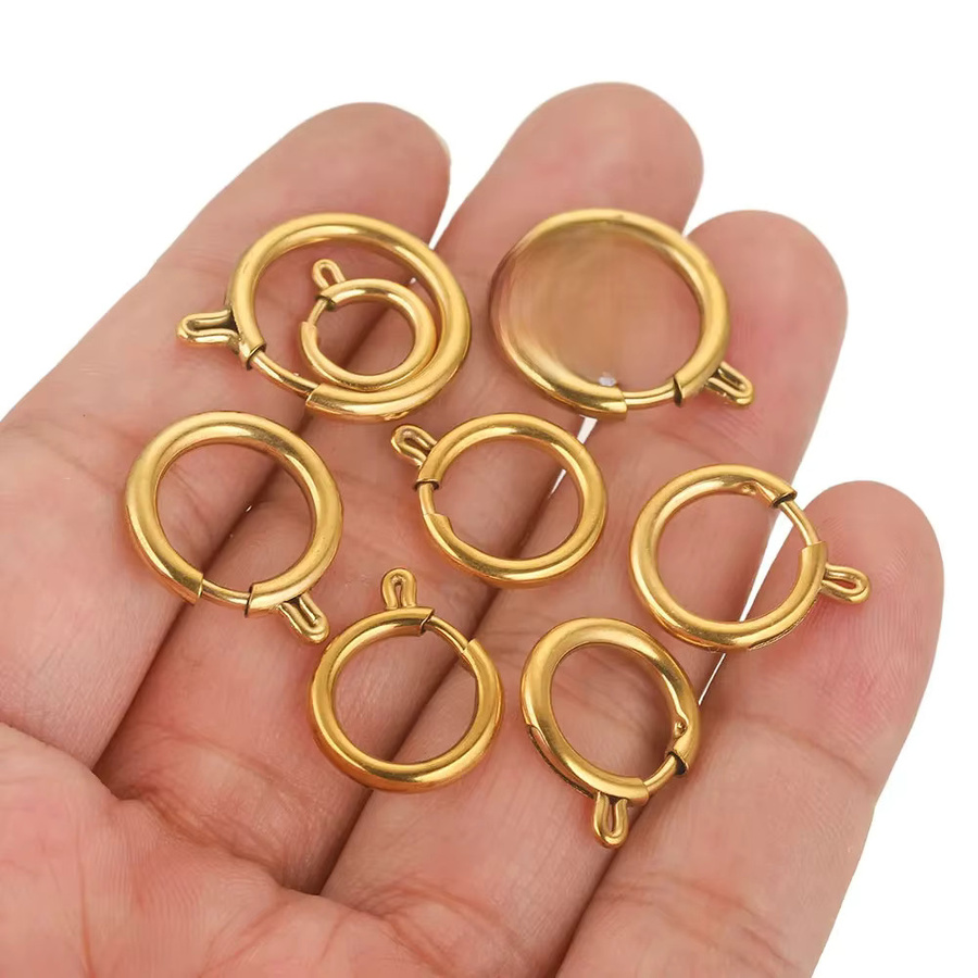 Alisaya O-Ring Federverschlüsse, Edelstahl, Gold, Unisex - Bild 2