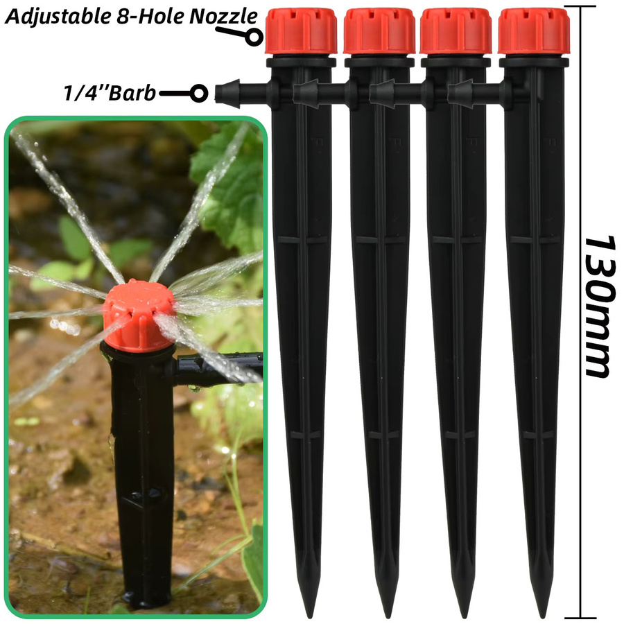 Kesla Garten Tropfbewässerung Set mit 50 einstellbaren 360 Grad Mikro-Sprays für 1/4 Zoll und 4/7 mm Schläuche - Bild 2
