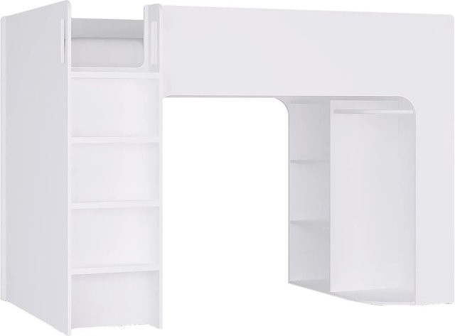 Vente-unique Hochbett Columi in Weiß mit einer Breite von 90 cm und einer Länge von 200 cm - Bild 1