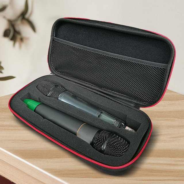 MagiDeal Mikrofonhülle aus EVA in Schwarz, wasserabweisende Dual-Mikrofon-Tasche als praktischer Aufbewahrungshalter für Reisen und Business - Bild 1
