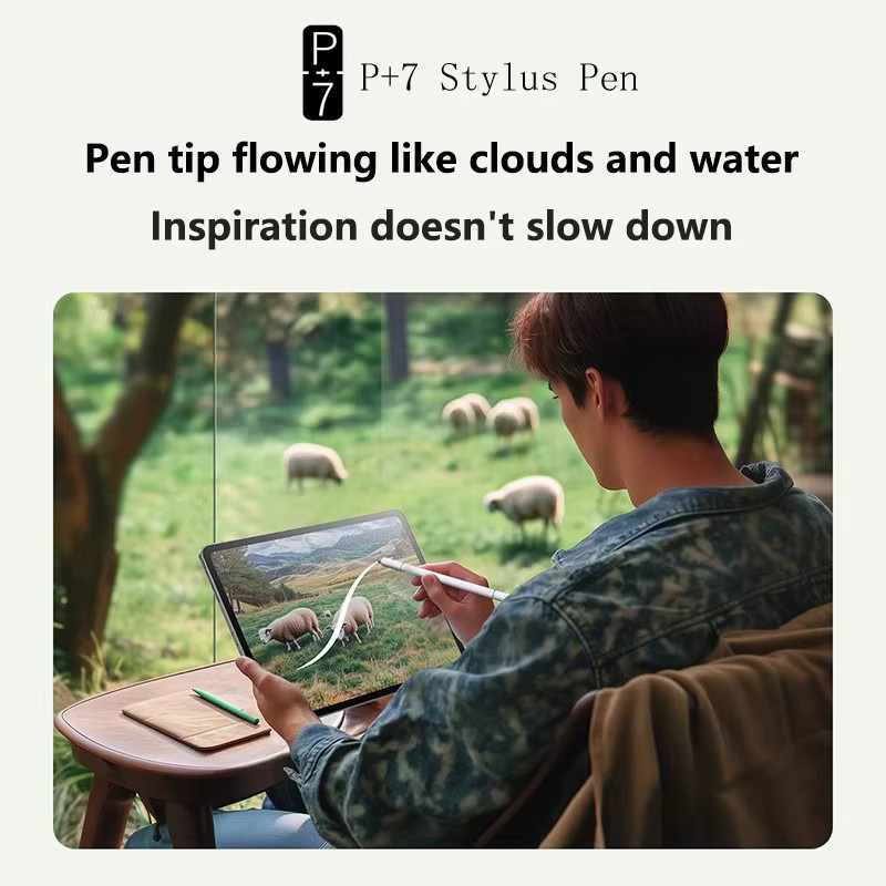 P+7 Universal T Stylus Kapazitiver Eingabestift für Android und iOS in Schwarz mit drei Stiftspitzen - Bild 4