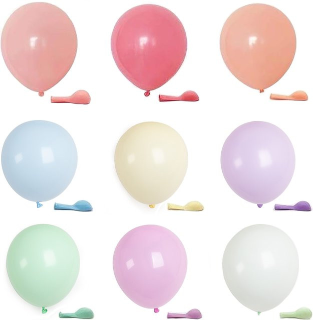 MicroPlush Pastellballons aus Latex in Rosa, Blau und Orange für Geburtstag, Hochzeit und Party Dekoration - Bild 1
