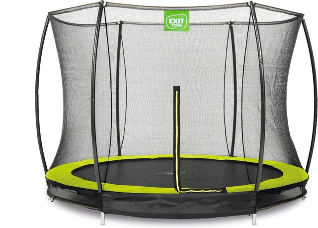 EXIT Silhouette Bodentrampolin mit Sicherheitsnetz in Lime Grün, Durchmesser: 244 cm - Bild 1