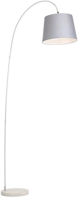 QAZQA Moderne Bogenlampe Bend in Grau mit dimmbarer E27 Leuchte für Wohnzimmer und Wohnraum aus Stahl und Beton - Bild 1