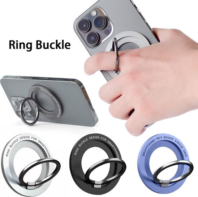 WSSHE Magnetischer Ringhalter für MagSafe iPhone Zubehör, Einstellbare Fingerhalterung, Farbe: Silber - Bild 1