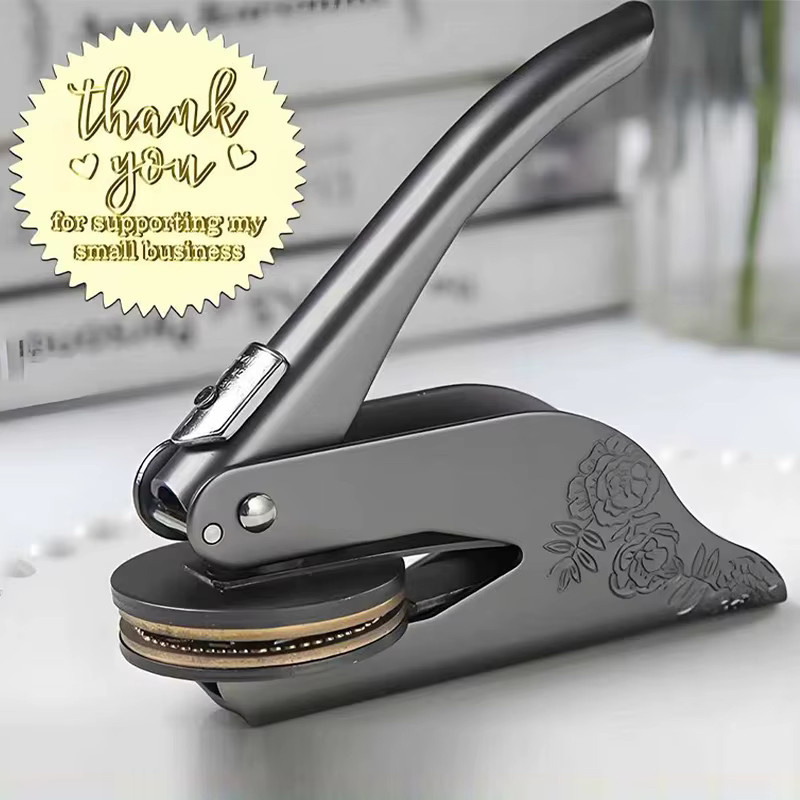 Personalisierter Embosser Stempel aus Stahl für individuelle Logos, Hochzeiten oder Bibliotheksmarkierungen zur Prägung von Briefumschlägen und Einladungen - Bild 2