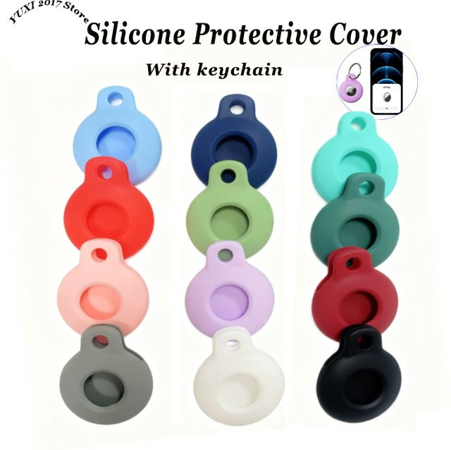 Silikon Welt Anti-Verlust Schutzhülle für Apple AirTag als tragbarer Schlüsselanhänger in Blau - Bild 1