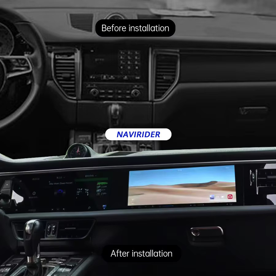 NAVIRIDER Android Auto Radio für Porsche Macan 2010-2017 mit Dual Screen, Co-Pilot System, Carplay, GPS und Bluetooth in Schwarz - Bild 5