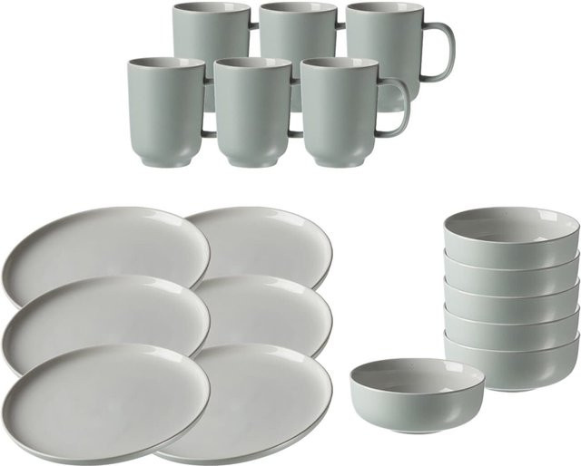 Ritzenhoff & Breker Frühstücksservice Jasper 18-teiliges Set aus Keramik in Grün - Bild 1