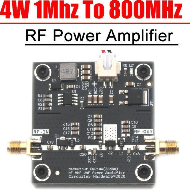 Dykbcells RF Leistungsverstärker 4W 1MHz-800MHz VHF UHF 36dB für Amateurfunk und Walkie Talkie in Schwarz - Bild 1