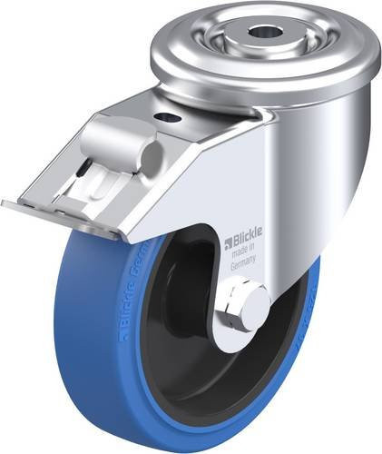 Blickle Lenkrolle LKR-POEV 125R-FI-SB mit Feststeller in Blau und Schwarz, Rad-Durchmesser: 125 mm, Tragfähigkeit: 250 kg - Bild 1