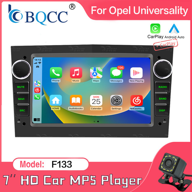 BQCC 7 Zoll Autoradio mit RDS FM AM und 7-Farben-Beleuchtung in Schwarz für Opel Astra H J Vectra Vauxhall Antara Zafira Corsa C D Vivaro Meriva Veda C-Max - Bild 1