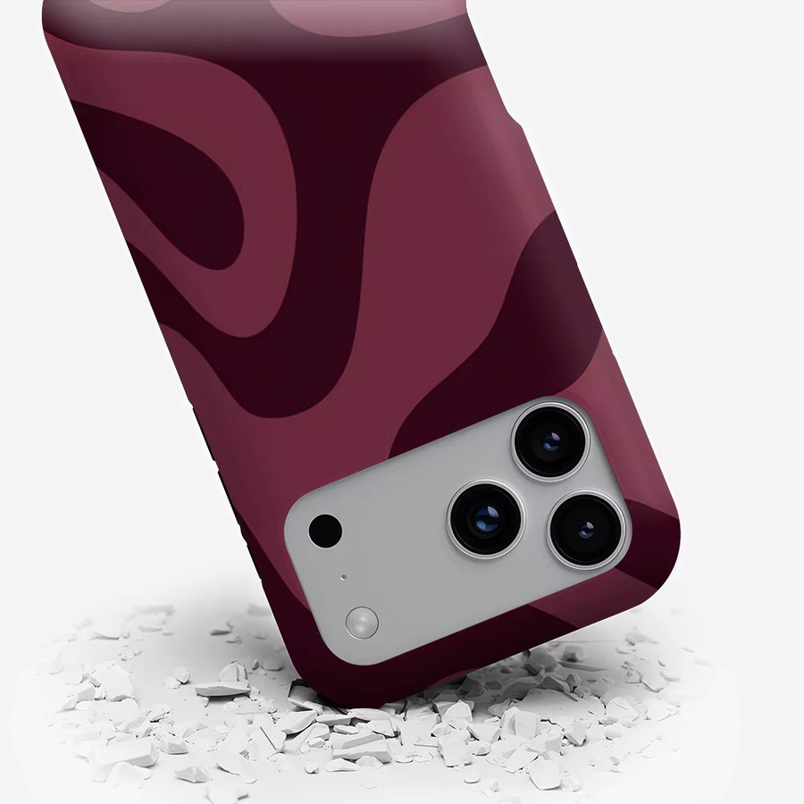 Potdemiel Burgundy Flow magnetische Handyhülle für iPhone 17 16 15 14 13 Pro Max Plus, robuste doppelschichtige Schutzhülle in Rot - Bild 3