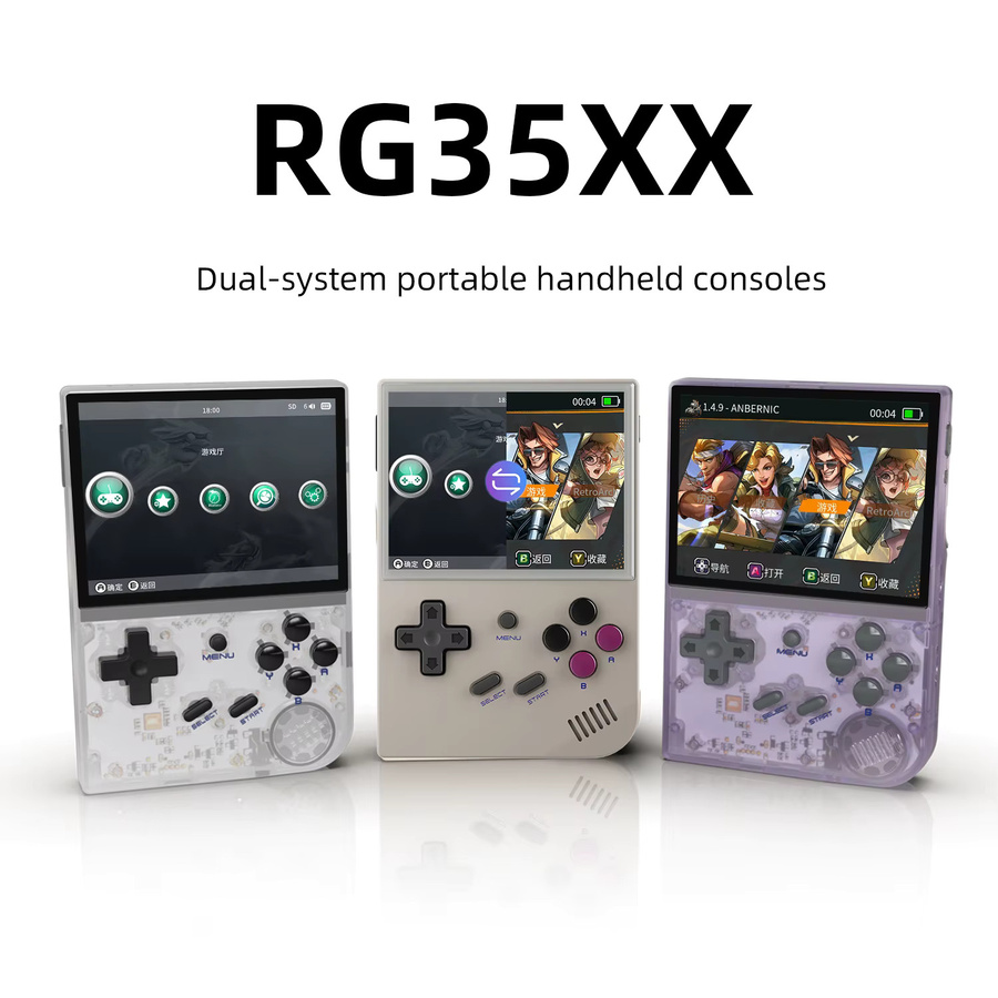 Anbernic RG35XX Handheld-Spielekonsole mit Linux Garlic OS, 3,5 Zoll IPS Display, Schwarz - Bild 2