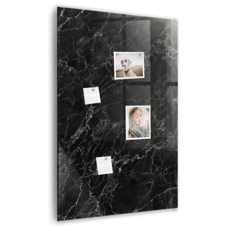 Tulup Glasmagnettafel Dunkler Marmor, Magnetische Glastafel für die Wand, B/H: 60 x 90 cm - Bild 2