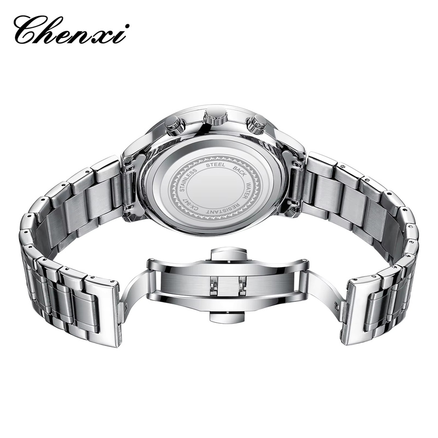 CHENXI Chronograph, Edelstahl, Quarz, Schwarz, Herren - Bild 6