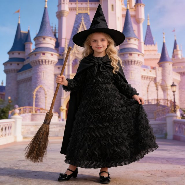 PLBBFZ Glinda Elphaba Mädchen Kleider Cosplay Kostüm, Prinzessin, Schwarz - Bild 1