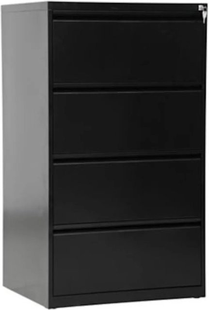 PROREGAL Hängeregistraturschrank Mare mit 4 Schubladen aus Metall in Schwarz, H x B x T: 132 x 76 x 62 cm - Bild 1